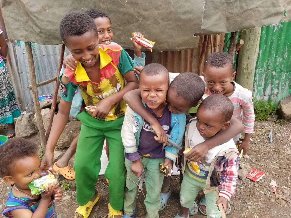 group of kids smiling